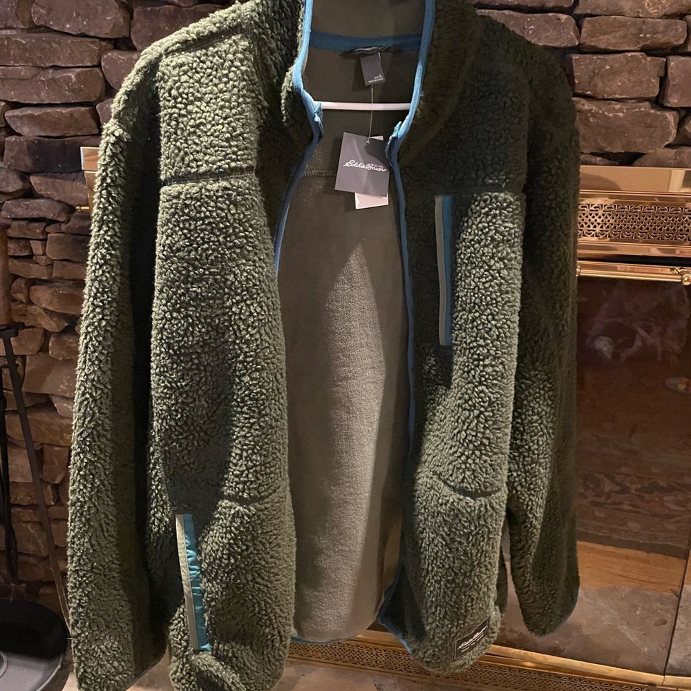 Eddie Bauer Fleece Jacket Men’s Large NWT Green